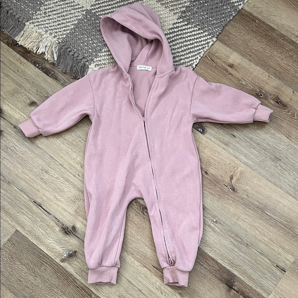 Axel and Rose Zip Up Hooded Jumpsuit, Size 3-4Y